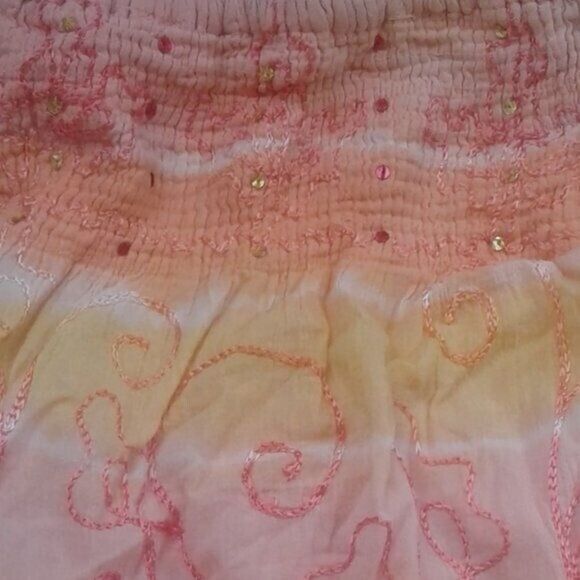 Raya Sun Boho Sundress Yellow Orange Sequins Embroidered Adjustable Straps 2T - Picture 3 of 4